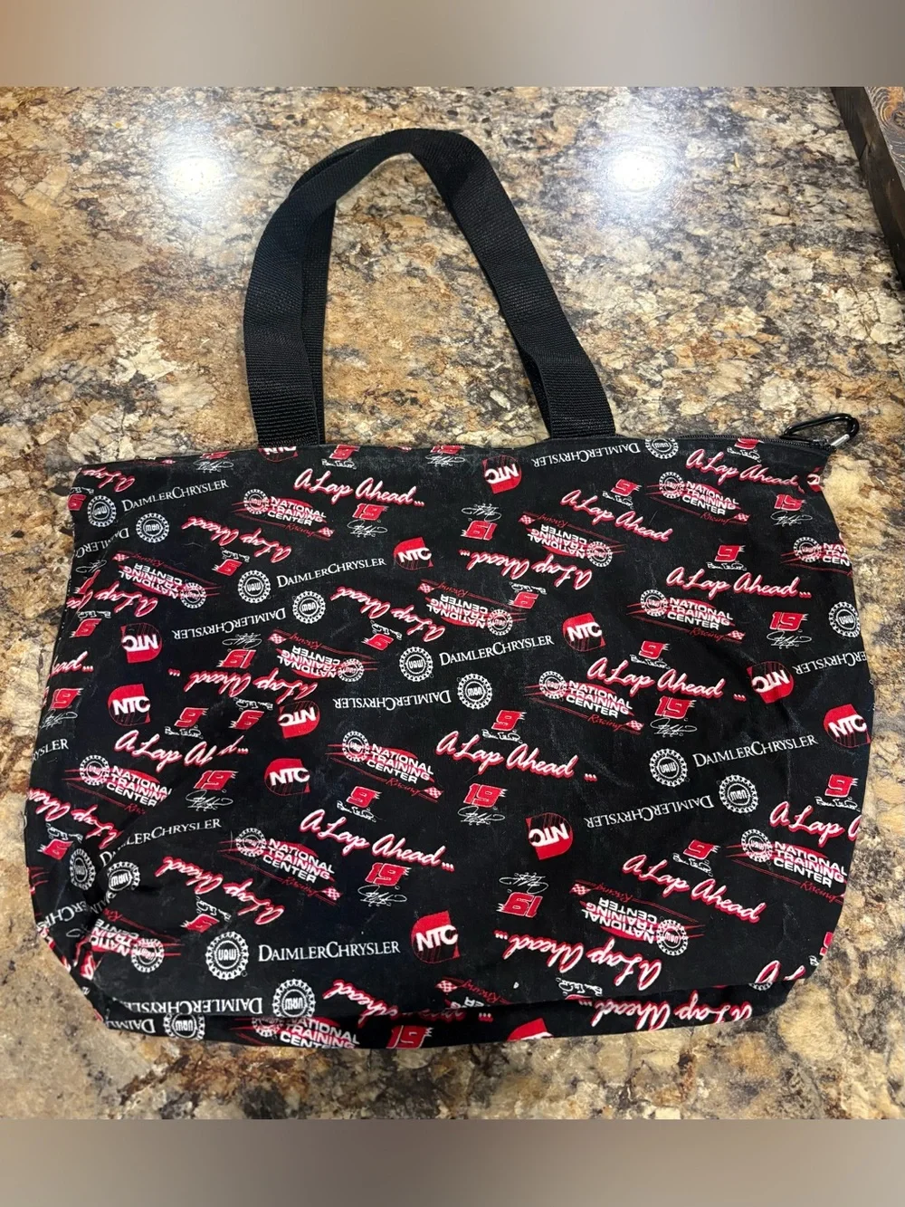 DaimlerChrysler Branded Black & Red Logo Tote Bag 16” x 12”